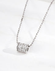 Classic Solitaire CZ Necklace | Vintage Gold & Platinum Silver
