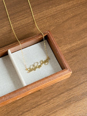 Custom Name Necklace S925 Sterling Silver 18K Gold Plated | Personalized Letter Pendant | Minimalist Script Nameplate Jewelry Gift for Her