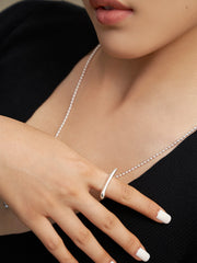 Liquid Series Molten Silver Ring - Sculptural S925 Sterling Silver Statement Band