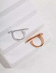 Liquid Series Molten Silver Ring - Sculptural S925 Sterling Silver Statement Band