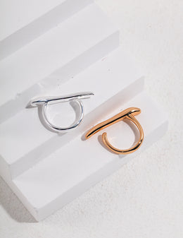 Liquid Series Molten Silver Ring - Sculptural S925 Sterling Silver Statement Band