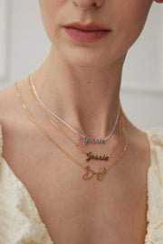 Custom Name Necklace S925 Sterling Silver 18K Gold Plated | Personalized Letter Pendant | Minimalist Script Nameplate Jewelry Gift for Her